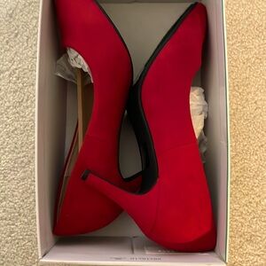 Red suede shoes. Very comfortable